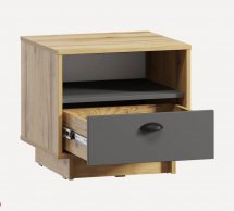 Тумба приліжкова Moreli Kuba/Куба Дуб Аппалачі/Антрацит 