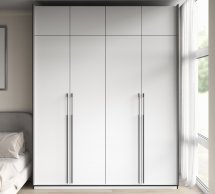 Шафа Морелі R-0018 Рамо 4 дверна білий зі штангами 197см