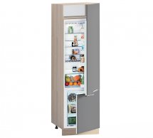 Шкаф П60.214.2Д В.6 под встроенный холодильник Хай-Тек глянец перламутр