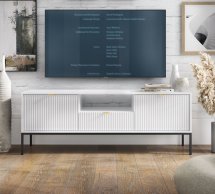 Тумба під телевізор Білий/Чорні ніжки RTV154 Nova