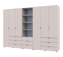 Шкаф для одежды Дорос Гелар кашемир 6 дверной с пеналом 292,4 см
