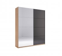 Шафа-купе із дзеркалом Міромарк Луна 2 дверна дуб крафт 200 см