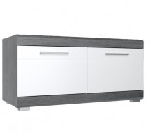 Тумба для обуви Сокме Флорес Сосна фигурная / Белый глянец