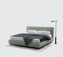 Ліжко м'яке двоспальне Woodsoft Bern / Берн з підйомним механізмом та нішею для білизни