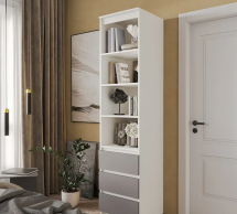 Шкаф Морели Т219 белый/антрацит с полками и ящиками 50 см