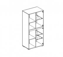 Шкаф 2Д Бьянко (стекло) Графит