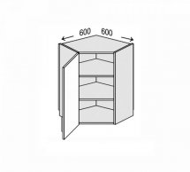 Секція верхня КутВ 45° 600х600/720 1дв Глорі