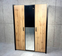 Шкаф 3Д LOFT Дуб Сонома / Чёрный мат MebliRoMax