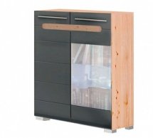 Тумба 2Д Бьянко (стекло) Графит