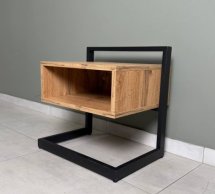 Тумба приліжкова LOFT Soft Дуб Сонома / Чорний мат MebliRoMax