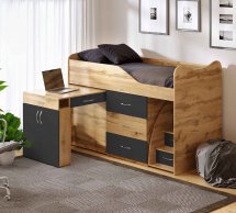 Ліжко кімната зі столом №5 Viorina deko Корпус Дуб Тахо