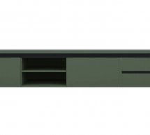 Тумба под ТВ RTV2K2So 2-дверная с 2 ящиками Лаундж Зеленый димчастый / Черный