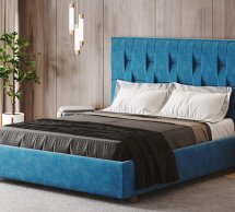 Ліжко м'яке двоспальне Городок меблі Марсель без підйомного механізму