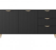 Комод 2D3S/163 Чорний/Золоті ніжки Lante