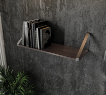 Полка настенная венге темный/черный XT21