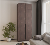 Шкаф Mebelstar Оскар двухдверный с антресолью Дуб ристретто 80 см