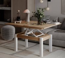 Стол-трансформер B-Fly Art In Head Дуб Крафт золотой / Белый бриллиант