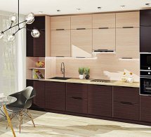 Кухня Хай-тек с текстурой комплект 3,4 х 0,6 м