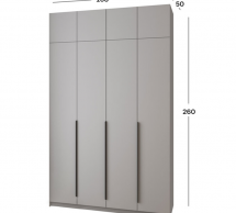 Шафа Mebelstar Оскар чотирьохдверна з антресоллю Сіра мишка 160 см