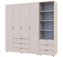 Шкаф для одежды Дорос Гелар кашемир 4-х дверной с пеналом 215 см