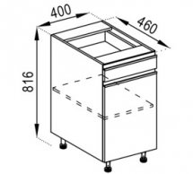 Тумба нижняя Н 40 ДШ LUX Софи