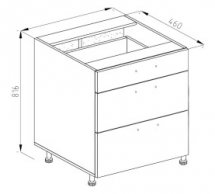 Тумба нижня Н 60 3Ш (1+2) LUX Софі