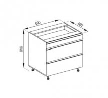 Тумба нижня Н 60 3Ш (1+2) Тіна