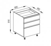 Тумба нижняя Н 60 3Ш (2+1) LUX Милана