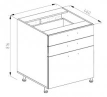 Тумба нижня Н 60 3Ш (2+1) LUX Софі