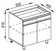 Тумба нижня Н 60 ДШ LUX Софі