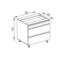 Тумба нижня Н 80 3Ш (1+2) LUX Тіна