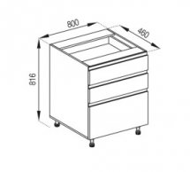 Тумба нижня Н 80 3Ш (2+1) Мілана