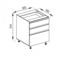 Тумба нижня Н 80 3Ш (2+1) Софі