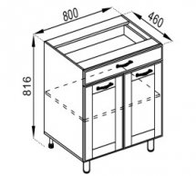 Тумба нижняя Н 80 ДШ LUX Доминика