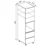 Пенал П 60 ДШ (h-920) Тіна