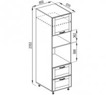 Пенал П 60 ДШ п/мікрохв. (h-920) LUX Домініка