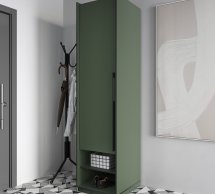 Шкаф Морели R-0002 Рамо 1 дверный зеленый дымчатый 52 см