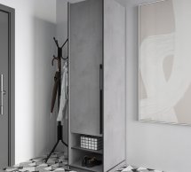 Шкаф R-0002 Рамо 1 дверный бетон тефра 52 см