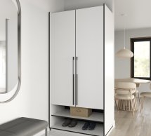 Шафа Морелі R-0004 Рамо 2 дверна біла зі штангою 100 см