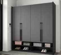 Шафа Морелі R-0007 Рамо 4 дверна антрацит з полицями 197см
