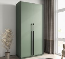 Шкаф Морели R-0014 Рамо 2 дверный зелений дымчатый со штангой 100 см
