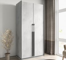 Шкаф Морели R-0014 Рамо 2 дверный бетон тефра cо штангой 100 см