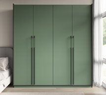 Шкаф Морели R-0020 Рамо 4 дверный зеленый со штангой и полками 197см