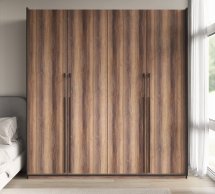 Шкаф Морели R-0020 Рамо 4 дверная дуб кверкус со штангой и полками 197 см