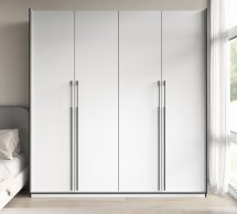 Шафа Морелі R-0020 Рамо 4 дверна білий зі штангою та полицями 197см