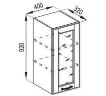 Тумба верхня В 40 Ск (h-920) Домініка