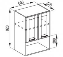 Тумба верхня В 60 2Д п/мікрохв. (920) Домініка