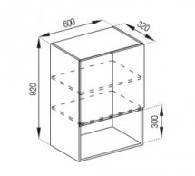 Тумба верхня В 60 2Д п/мікрохв. (920) Мілана