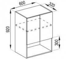 Тумба верхня В 60 2Д п/мікрохв. (920) Софі