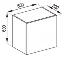 Тумба верхняя 60 ОКАП (h-920) Софи